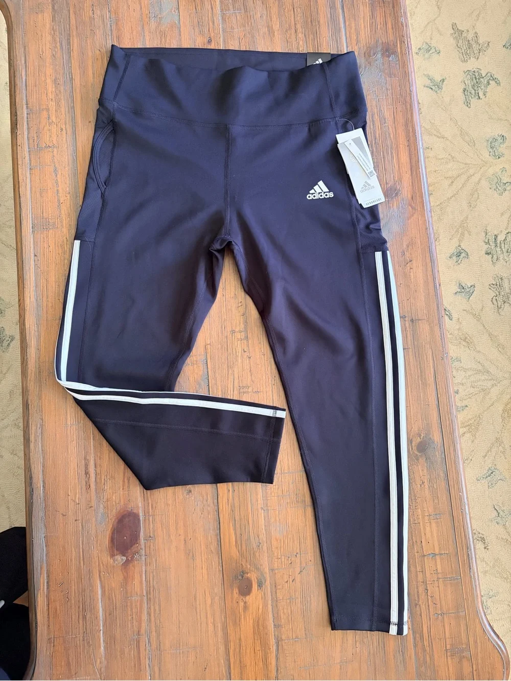 Adidas Black 3-Stripe Performance Leggings